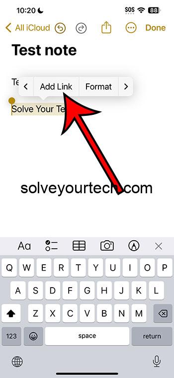 how to make a video a link on iphone