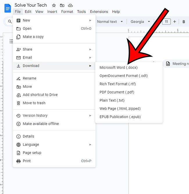 Google Docs to Word