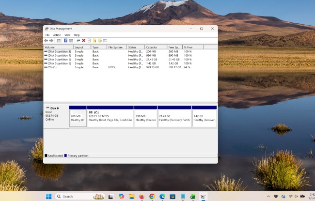How to Open Disk Management in Windows 11: A Step-by-Step Guide 4 Windows 11 Disk Management window showing volumes and partitions