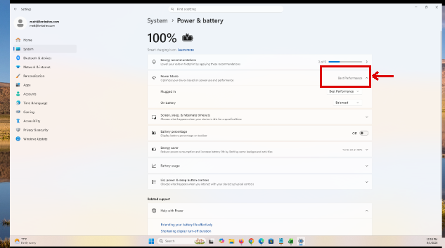 How To Adjust Power And Sleep Settings In Windows 11 3 Power mode setting in Windows 11