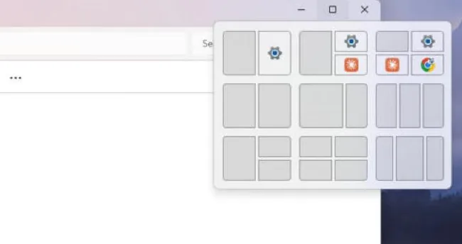 How to Split Screen on Windows 11 2 Snap layouts menu showing two-, three-, and four-window layouts after hovering over the maximize button in Windows 11