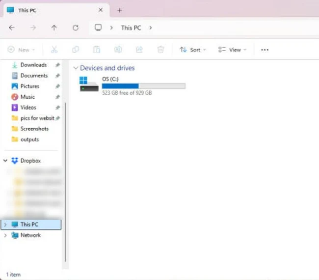 How to Find All Photos on Your Computer in Windows 11 1 File Explorer in Windows 11 with This PC selected in the left pane and the drives listed under Devices and drives