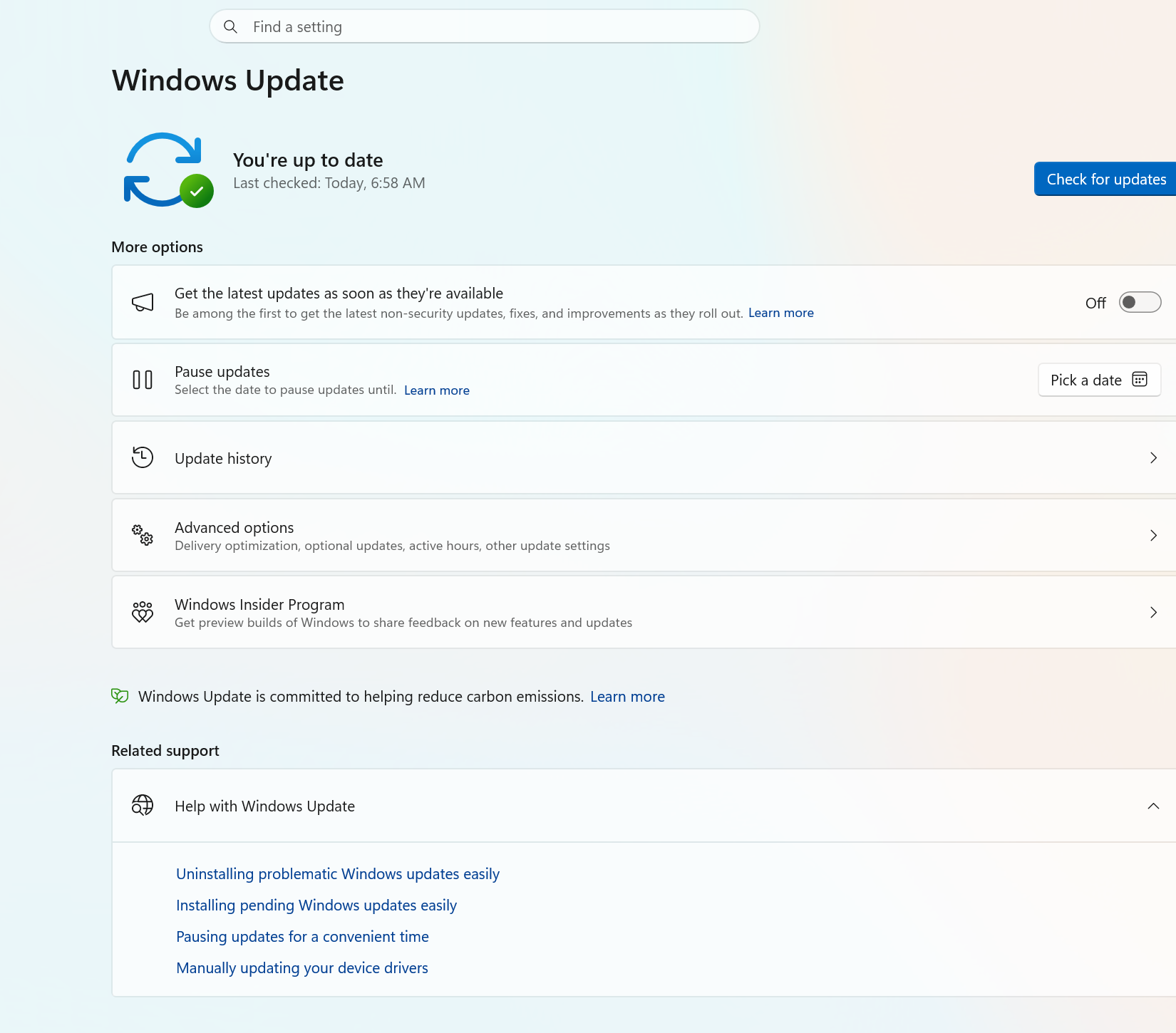 How to Install Windows 11 3 Windows 11 Settings open to Windows Update, showing the You’re up to date status and Check for updates button.