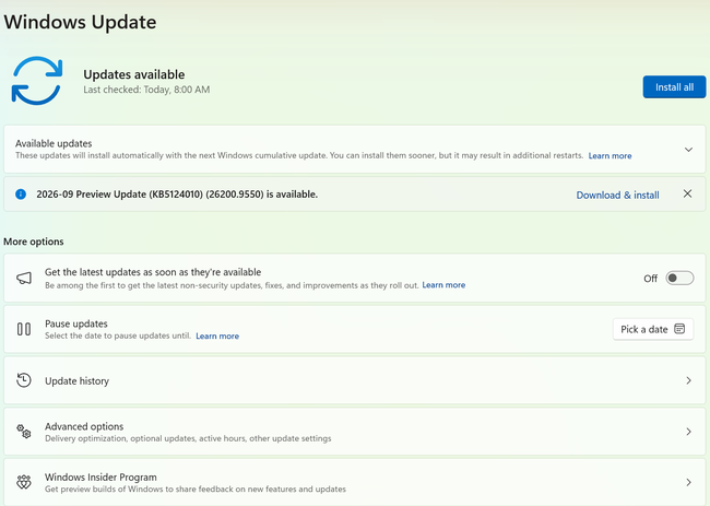 How to Stop Automatic Updates in Windows 11 2 Pause updates option on the Windows Update page in Windows 11 Settings