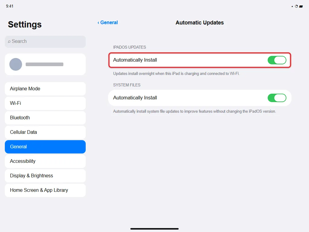 How to Find and Install a Software Update on iPad 2 Automatic Updates settings on iPad