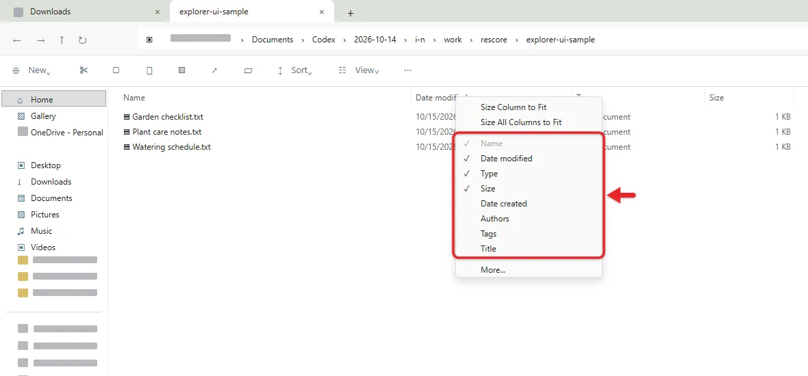 How to Add Another Column in Windows File Explorer 1 File Explorer column heading right-click menu listing Name, Date modified, Type, Size and More