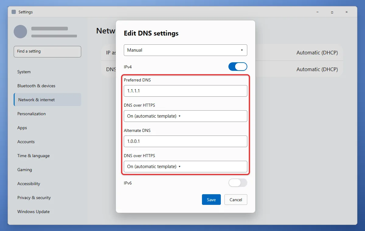 How to Change Adapter Settings in Windows 11 3 Edit DNS settings dialog in Windows 11 Settings