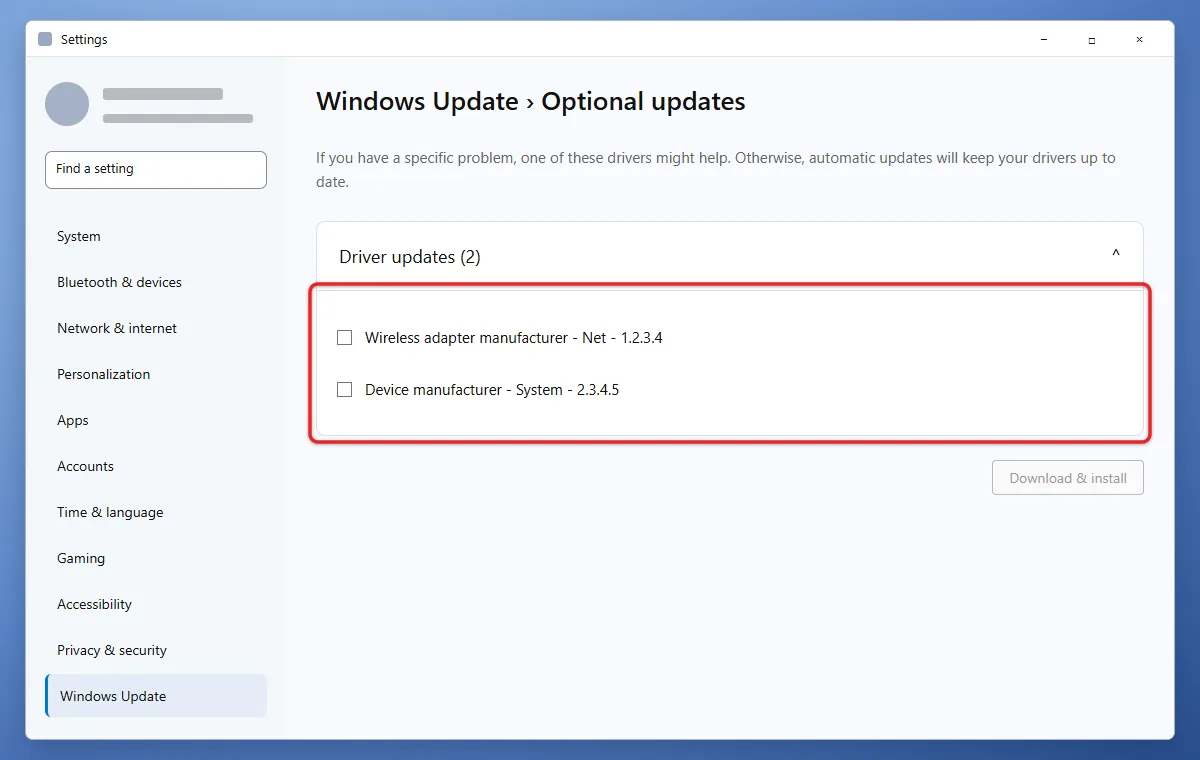 How to Check Drivers on Windows 11 3 Optional updates page with the Driver updates list expanded