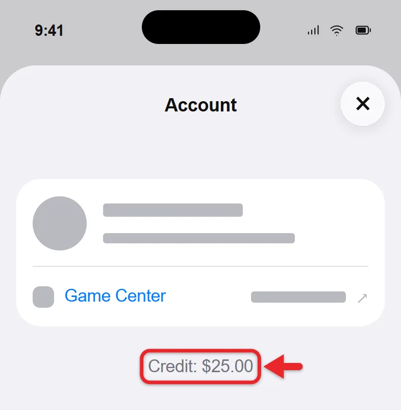 How to Check Your Apple or iTunes Gift Card Balance on iPhone 1 App Store account screen on iPhone with the Apple Account balance below the name