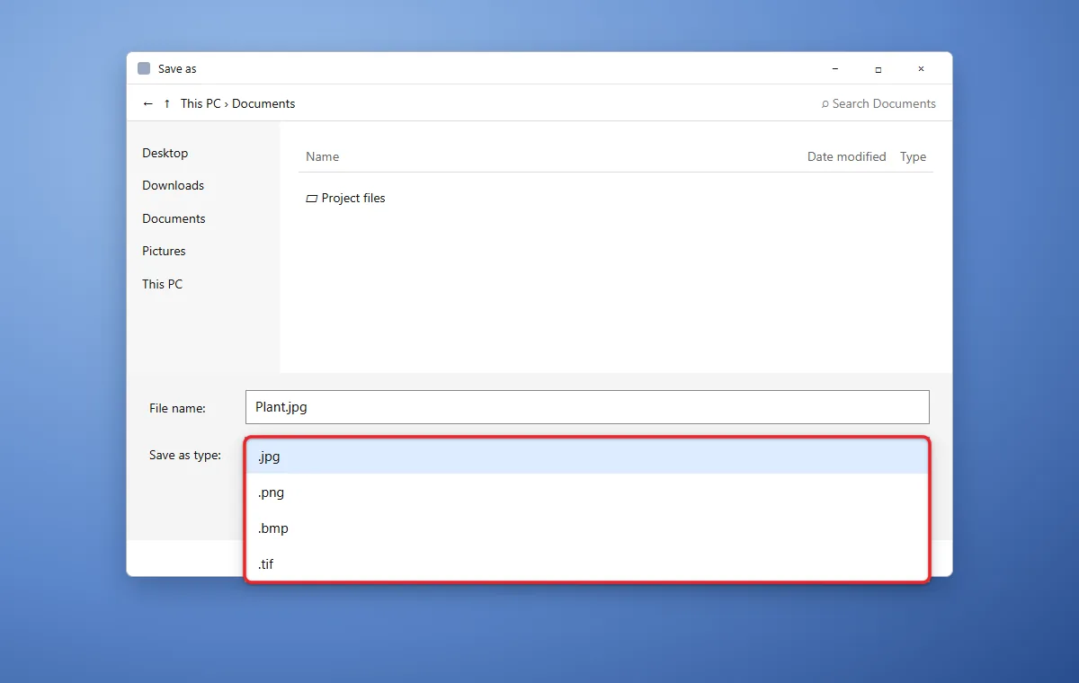 How to Convert HEIC to JPG on Windows 11 1 Windows 11 Photos Save as window with JPG file type selected