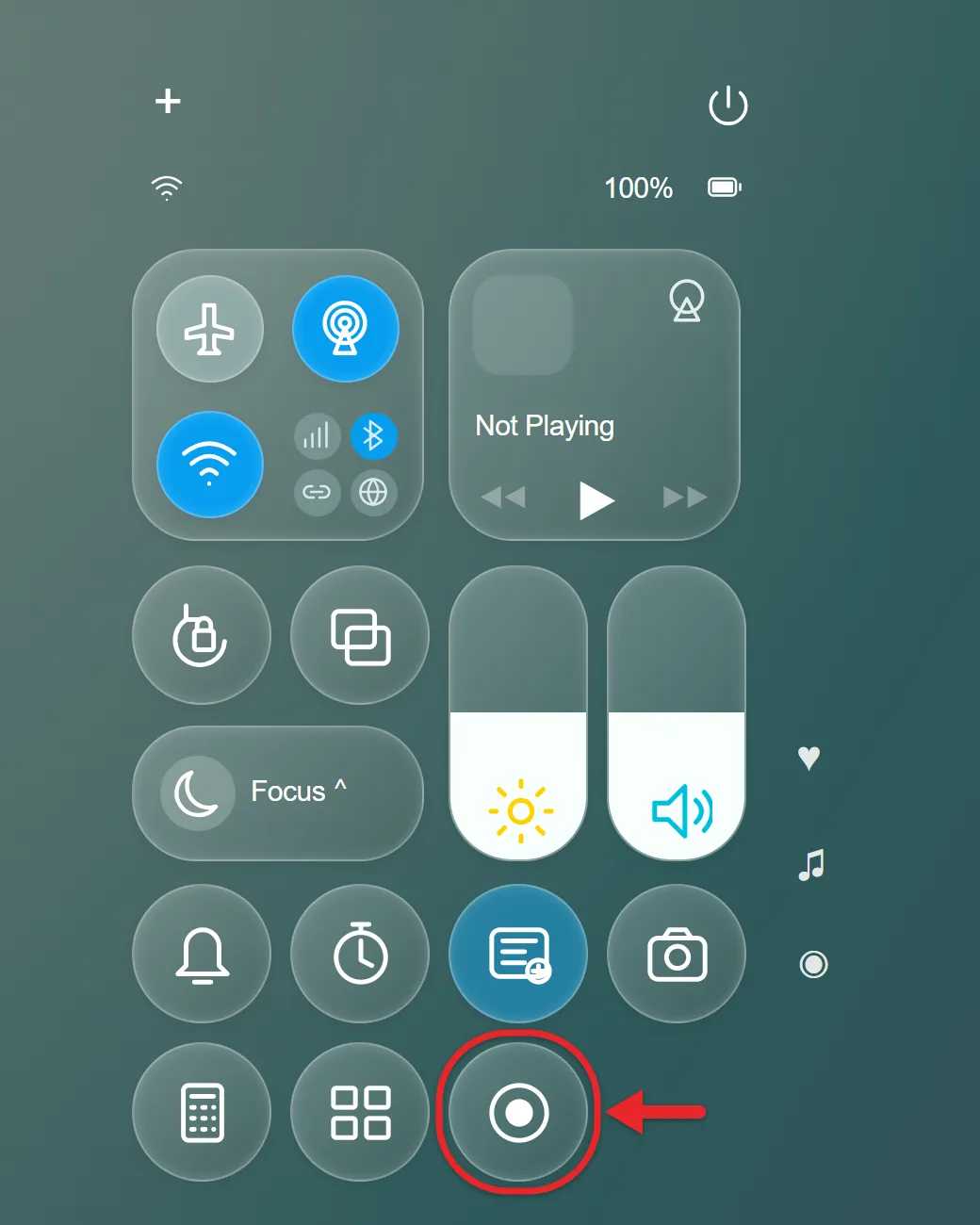 How to Screen Record on iPad 1 iPad Control Center with the Screen Recording button visible