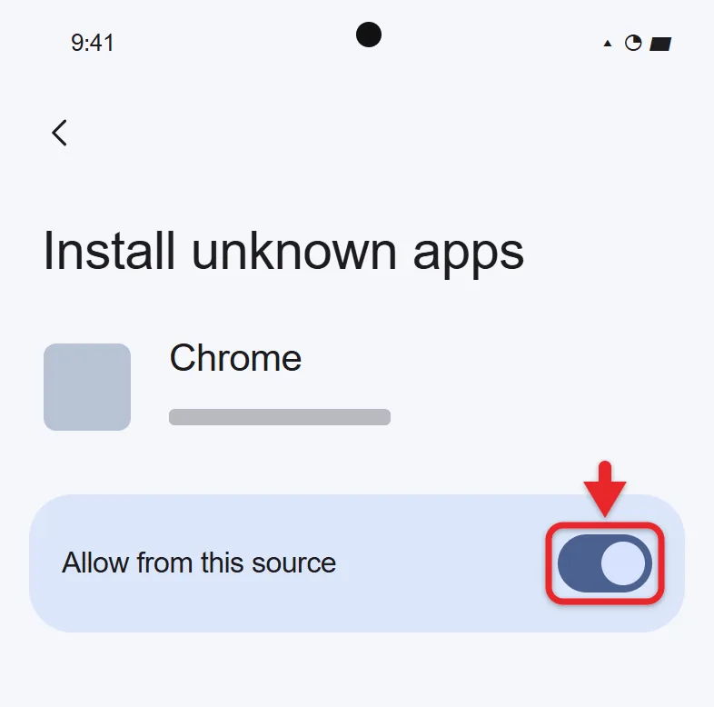 How to Install an APK on Android 2 Android Install unknown apps screen with Allow from this source turned on