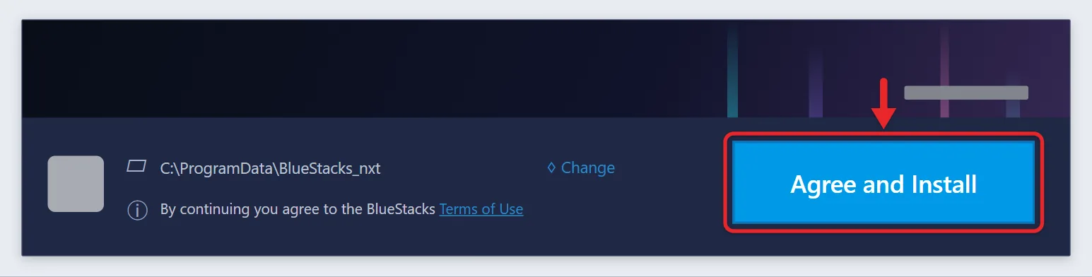 How to Install an APK on Windows 11 1 BlueStacks 5 installer showing the Agree and Install button