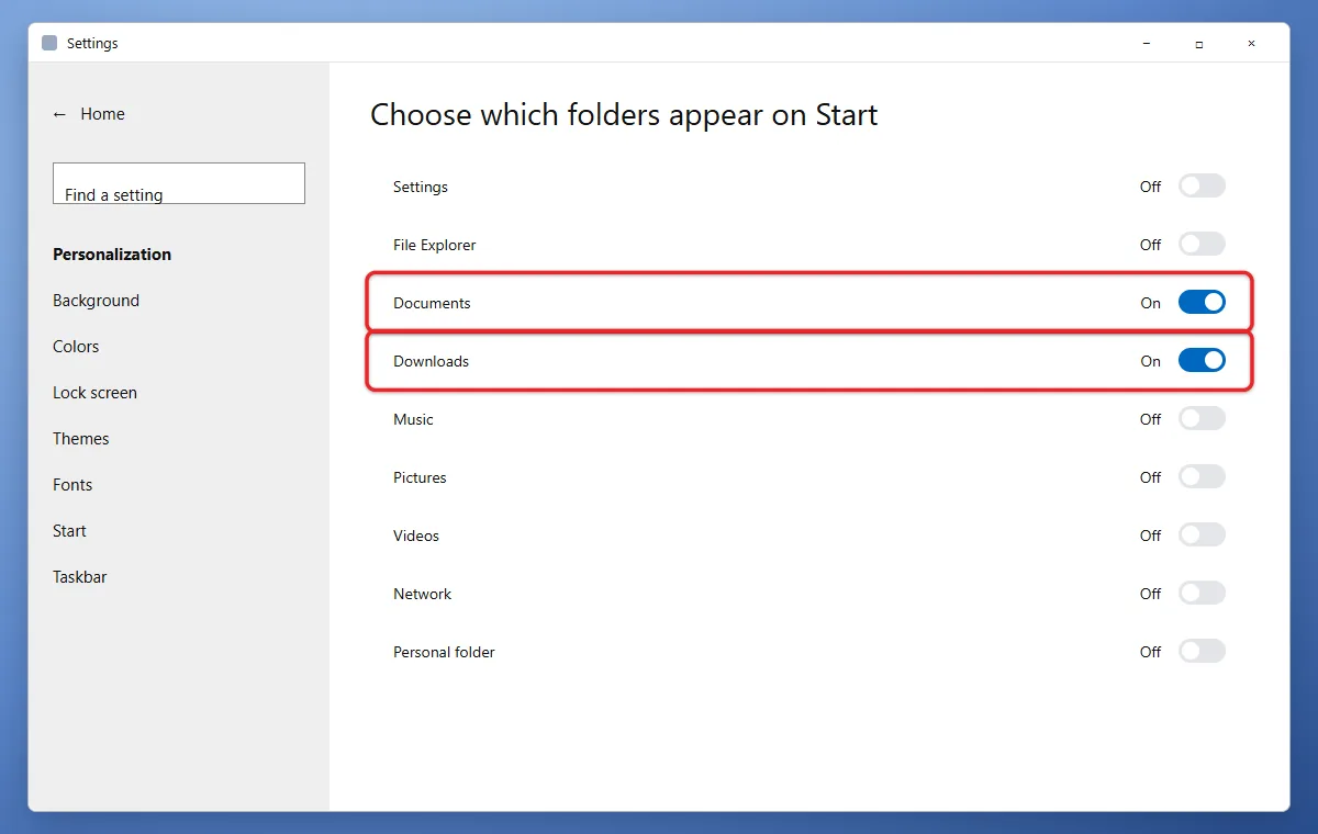 How to Personalize Start Folders in Windows 11 and Windows 10 3 Windows 10 Choose which folders appear on Start settings