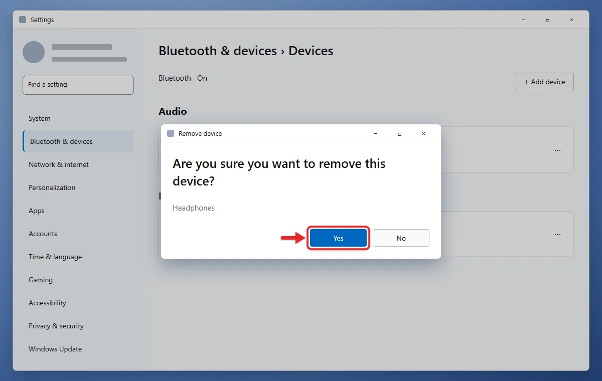 How to Remove a Paired Bluetooth Device in Windows 10 and Windows 11 3 Remove device confirmation prompt in Windows 11