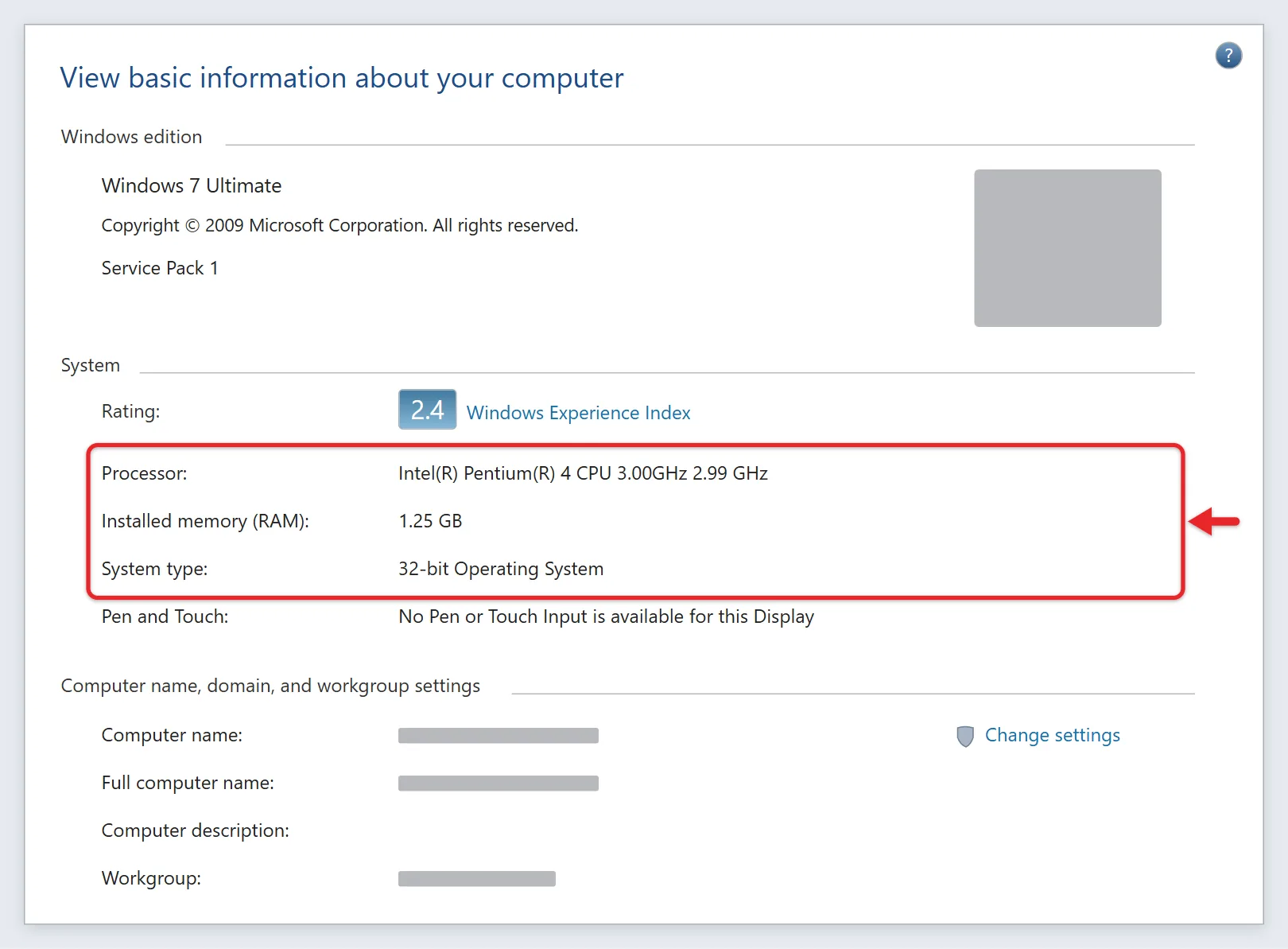 How to Move From Windows 7 to Windows 11 1 Windows 7 System window showing the processor model and system type