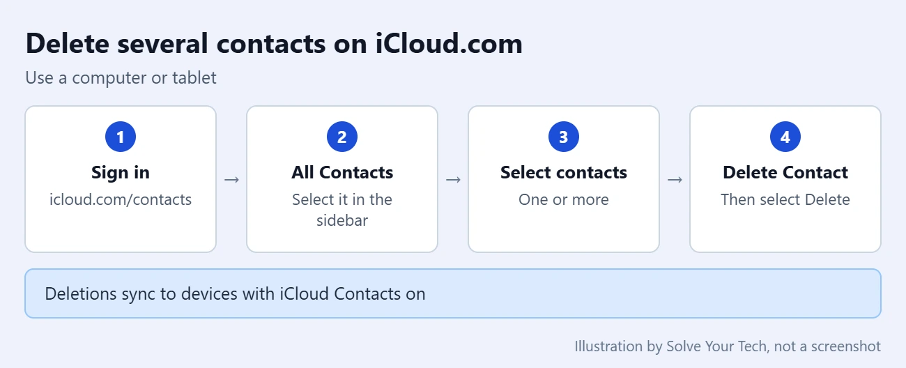 How to Delete Contacts on iPhone (One, Several, or All) 3 Steps to delete several contacts at once on iCloud.com