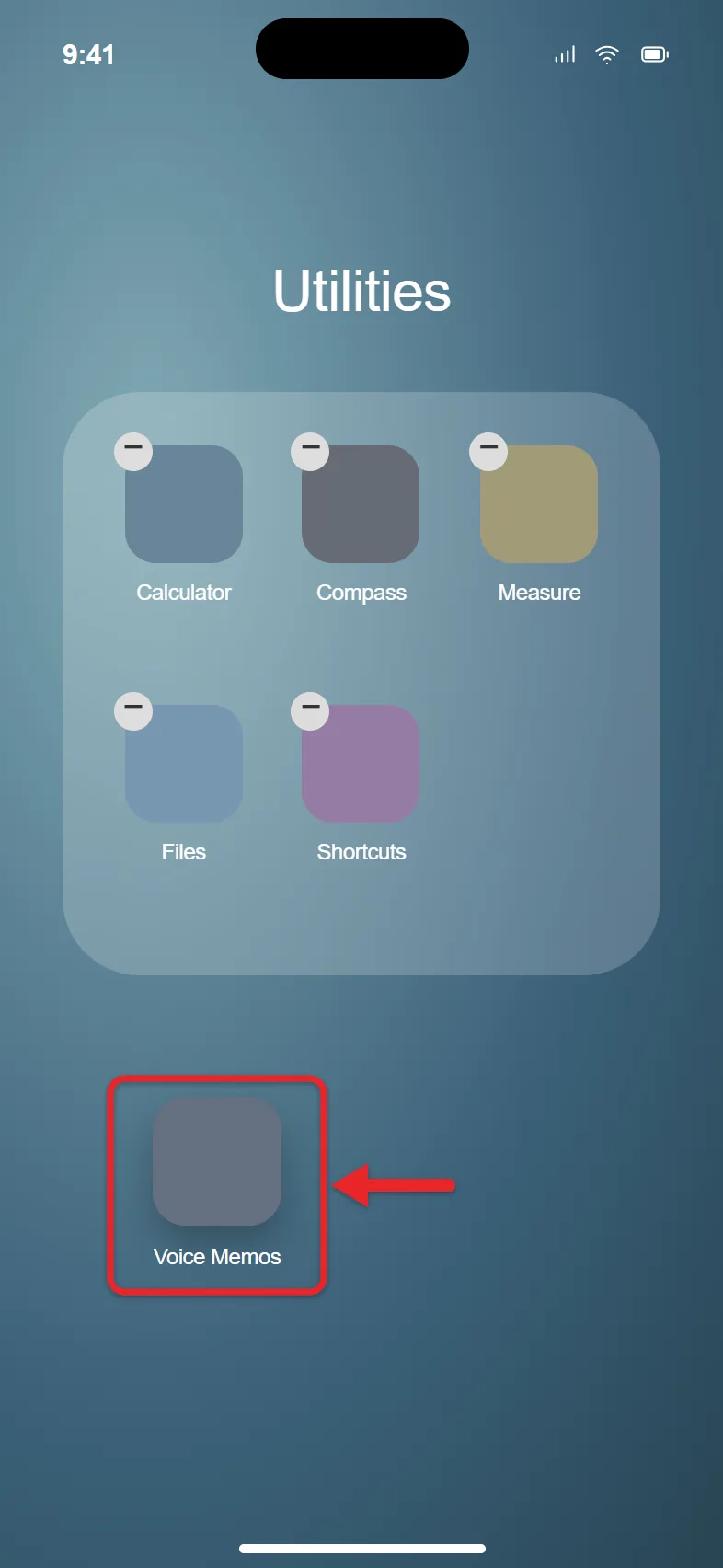 How to Play a Voice Memo on iPhone (the Quick Way) 2 Voice Memos app icon in the Utilities folder