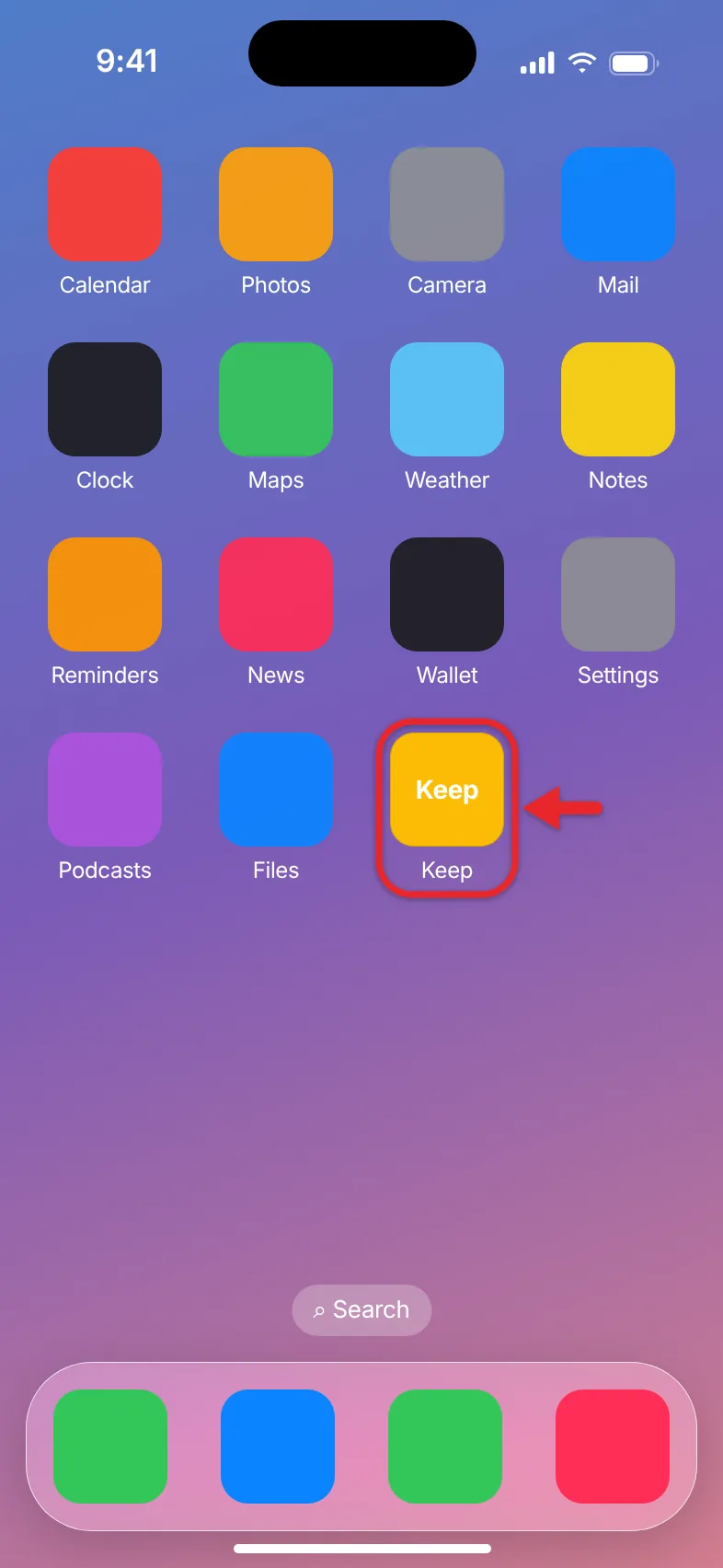 How to Get a Google Keep Icon on Your iPhone Home Screen 4 Google Keep icon on an iPhone Home Screen