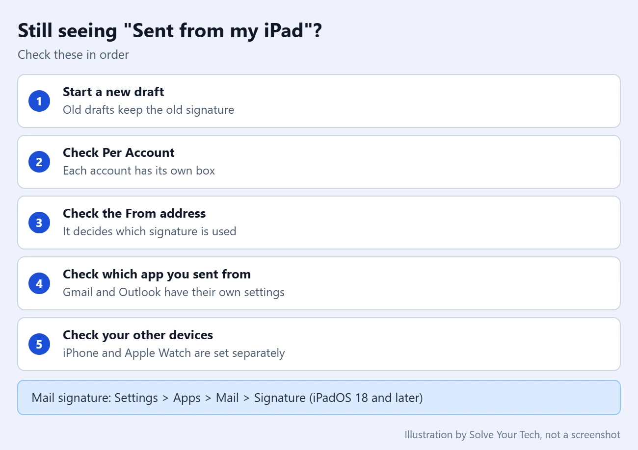 How to Get Rid of "Sent from my iPad" on Emails 3 Checklist of things to check when Sent from my iPad still appears on emails