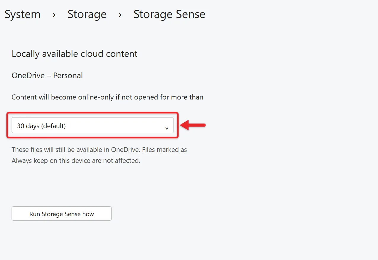 How to Turn On Storage Sense in Windows 11 3 OneDrive online-only setting in Storage Sense