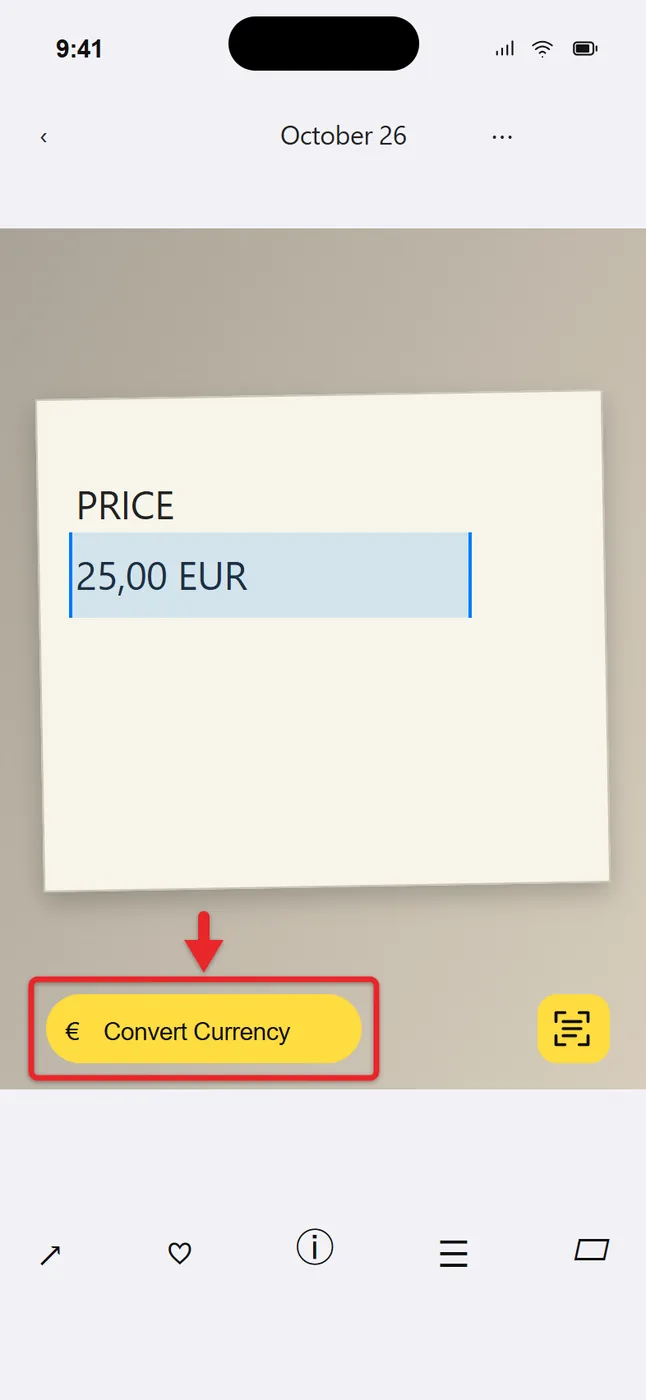 How to Use Live Text on iPhone 4 Live Text currency conversion quick action on an iPhone photo