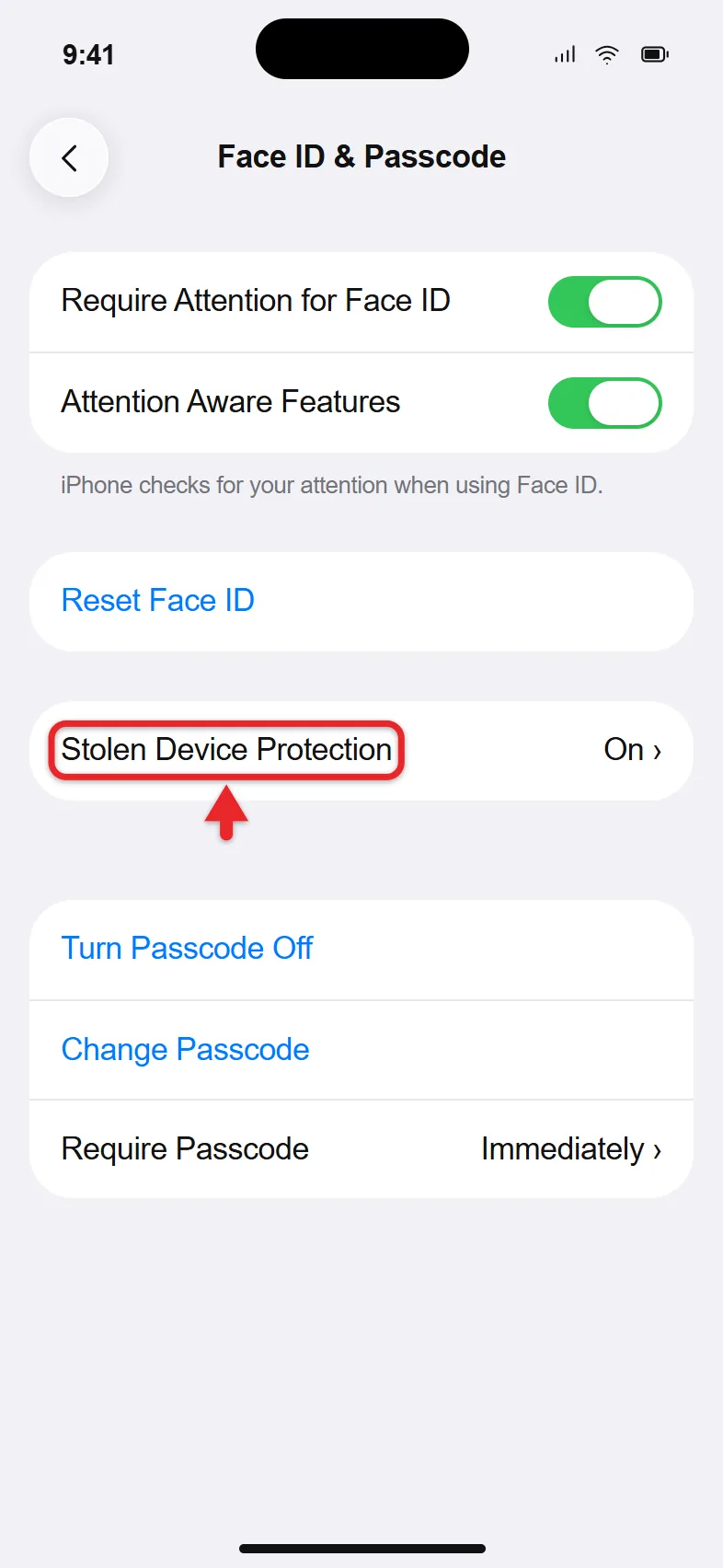 How to Turn Off Find My iPhone 2 Stolen Device Protection setting in Face ID & Passcode