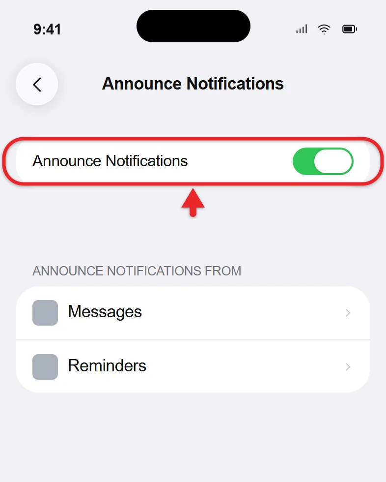 What Does Announce Notifications Mean on iPhone? How to Turn It Off 1 iPhone Announce Notifications settings with the main switch and the list of apps