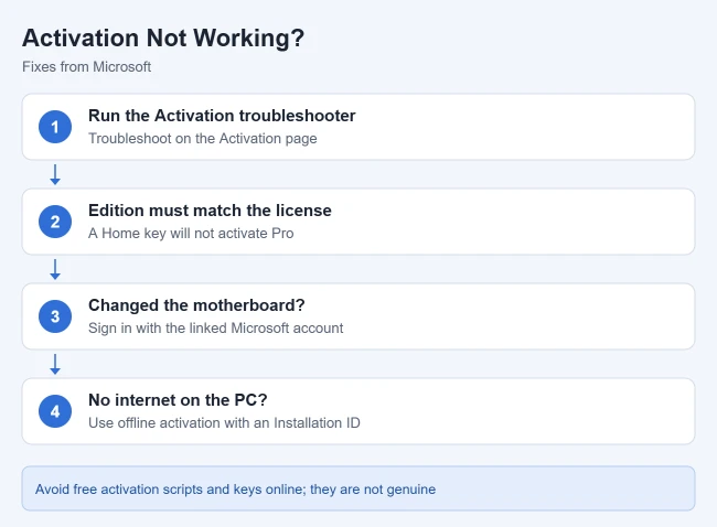 How to Activate Windows 10 2 Card listing Microsoft fixes for Windows 10 activation problems