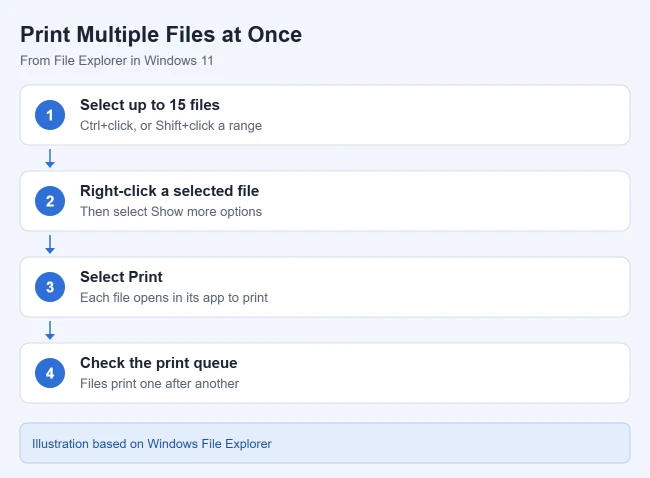 How to Print Multiple Files at Once in Windows 11 1 Steps to print multiple files at once from File Explorer in Windows 11